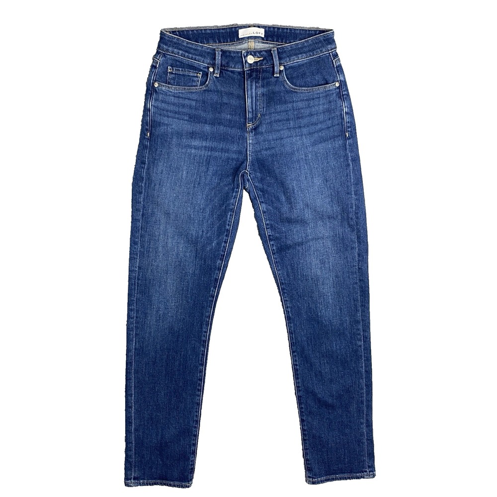 Loft‎ Curvy Super Soft Girlfriend Jeans Size 26/2 Mid Rise Medium Wash
